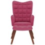 Sillón de relax con reposapiés terciopelo rojo tinto
