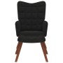 Sillón de relax con reposapiés terciopelo negro
