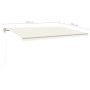 Toldo retráctil manual con luz LED crema 5x3 m