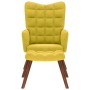 Sillón de relax con taburete terciopelo amarillo