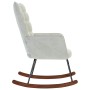 Silla mecedora de terciopelo gris claro