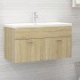 Mueble con lavabo madera de ingeniería roble Sonoma en Muebles de baño | Comprar online en Foro24
