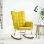 Silla mecedora de terciopelo amarillo