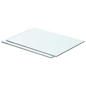 Estantes 2 unidades panel de vidrio transparente 50x30 cm Estantes 2 unidades panel de vidrio transparente 50x30 cm