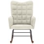 Silla mecedora de terciopelo crema
