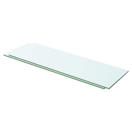 Estantes 2 unidades panel de vidrio transparente 60x15 cm