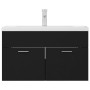 Mueble con lavabo madera de ingeniería negro