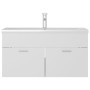 Mueble con lavabo madera de ingeniería blanco y roble Sonoma