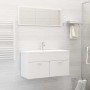 Juego de muebles de baño madera de ingeniería blanco en Muebles de baño | Comprar online en Foro24
