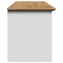 Banco de recibidor BODO blanco y marrón 114x40x45 cm