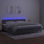 Boxspringbett mit Matratze und hellgrauem LED-Samt 200x200 cm von vidaXL, Betten und Lattenroste - Ref: Foro24-3134363, Preis...