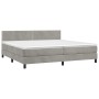 Boxspringbett mit Matratze und hellgrauem LED-Samt 200x200 cm von vidaXL, Betten und Lattenroste - Ref: Foro24-3134363, Preis...