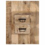 Mesita de noche madera maciza de mango 60x32x80 cm