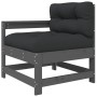 Juego de muebles de jardín 10 pzas y cojines madera maciza gris de vidaXL, Conjuntos de jardín - Ref: Foro24-3186090, Precio:...