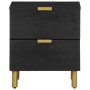 Mesitas de noche 2 uds madera maciza de mango negro 40x33x46 cm