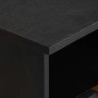 Mesita de noche madera maciza de ingeniería negra 40x33x46 cm