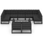 Set de muebles de jardín 9 pzas con cojines madera pino negro