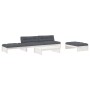 5-teiliges Gartenmöbel-Set und weiße Massivholzkissen von vidaXL, Gartensets - Ref: Foro24-3186145, Preis: 958,82 €, Rabatt: %