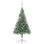 Árbol de Navidad artificial con luces y bolas 380 ramas 150 cm