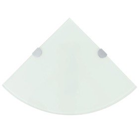 Estantes esquina 2 uds soportes cromados vidrio blanco 35x35 cm