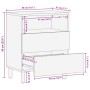 Mesita de noche madera maciza de mango 50x33x60 cm marrón