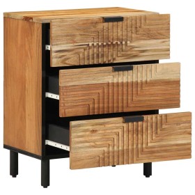 Armario de Noche Marrón 50 x 33 x 62 cm madera maciza de acacia