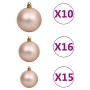 Árbol de Navidad preiluminado con luces y bolas dorado 210 cm