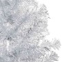Árbol de Navidad preiluminado con luces y bolas plateado 120 cm