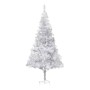 Árbol de Navidad preiluminado con luces y bolas plateado 180 cm