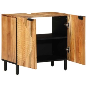 Mueble de Lavabo para Baño Marrón Madera maciza de Acacia