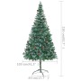 Árbol de Navidad artificial con LEDs, bolas y piñas 210 cm