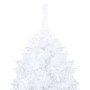 Árbol de Navidad preiluminado con luces y bolas blanco 150 cm