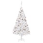 Árbol de Navidad preiluminado con luces y bolas blanco 240 cm
