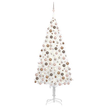 Árbol de Navidad preiluminado con luces y bolas blanco 240 cm en Arboles de navidad | Comprar online en Foro24