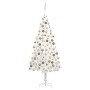Árbol de Navidad preiluminado con luces y bolas blanco 240 cm
