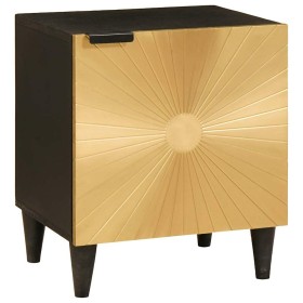 Mesa de Noche Negro y dorado 40 x 33.5 x 46 cm