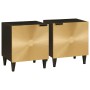 Mesa de Noche 2 pcs Negro y dorado 40 x 33.5 x 46 cm