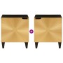 Mesa de Noche 2 pcs Negro y dorado 40 x 33.5 x 46 cm