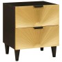 Mesa de Noche con cajón Negro y dorado 40 x 33.5 x 46 cm
