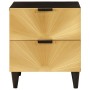 Mesa de Noche con cajón 2 pcs Negro y dorado 40 x 33.5 x 46 cm