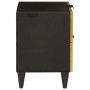Mesa de Noche con cajón 2 pcs Negro y dorado 40 x 33.5 x 46 cm