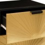 Mesa de Noche con cajón 2 pcs Negro y dorado 40 x 33.5 x 46 cm