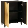Vitrina Negro y dorado 60 x 33 x 75 cm madera maciza de mango