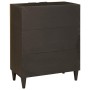 Vitrina Negro y dorado 60 x 33 x 75 cm madera maciza de mango
