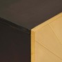 Vitrina Negro y dorado 60 x 33 x 75 cm madera maciza de mango
