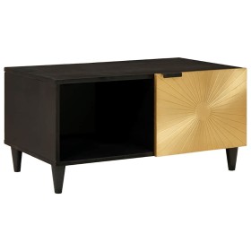 Mesa de Café Negro y dorado 80 x 50 x 40 cm