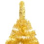 Árbol de Navidad preiluminado con luces y bolas dorado 240 cm