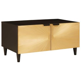 Mesa de Café Negro y dorado 80 x 50 x 40 cm