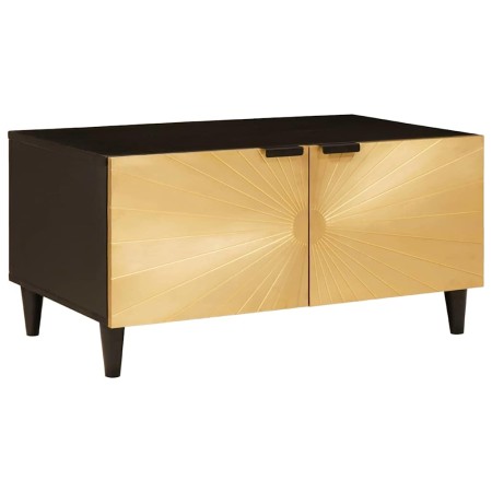 Mesa de Café Negro y dorado 80 x 50 x 40 cm