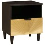 Mesa de Noche con cajón Negro y dorado 40 x 33 x 46 cm